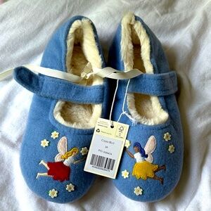 Mini Boden Blue Slippers with Fairy Design